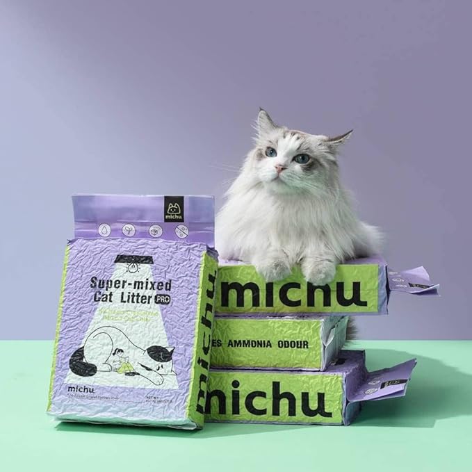 Michu Mixed Tofu Cat Litter, Heavy Duty Flushable Kitty Litter, 5.5Lb/88Oz (3 Pack, Original)