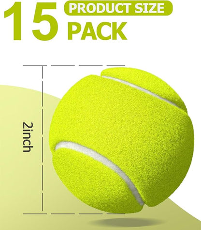 15 Pack Small Tennis Balls for Dogs, Easy Catching Pet Balls for Exercise and Fetch, 2-inch Dog Tennis Ball, Interactive Toys