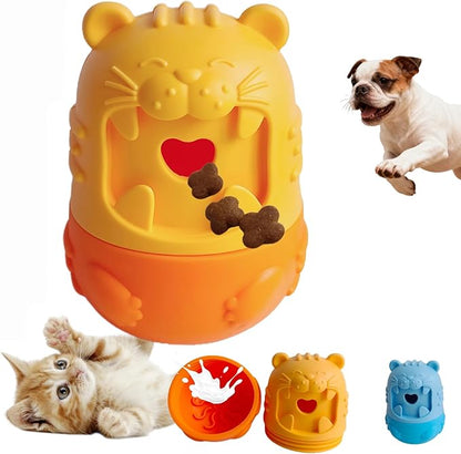Cat Cognitive Treat Dispensing Dog Enrichment Toy Snuffle Ball,Multi-Functional Puzzle Design,Snuffle Mat & Interactive for Pet Mental Stimulation,Smart (Orange)