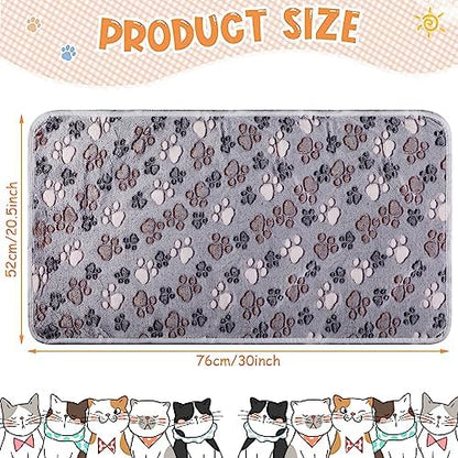 Tatuo 4 Pack Fleece Dog Blanket for Pet,Gray,30 x 20.5 Inch,Paw - Image 2