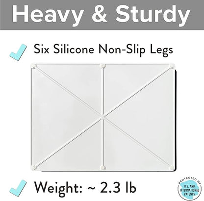 CatGuru Cat Food Mat, Small & Large Pet Feeding Mat, Waterproof Cat Tray for Food and Water, Silicone Pet Placemat, Non-Slip Mats for Cats, Easy to Clean Tray for Pets Bowls (Hard Tray,Marshmallow)