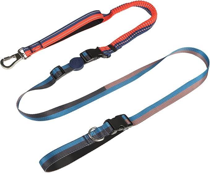 ‌EVERKING 6ft Hands-Free Dog Leash - 6-in-1 Adjustable with 360° Rotating Buckle, Night Reflective & Shock Absorbing for Large/Small Dogs (Up to 120lbs) (Dark Blue)