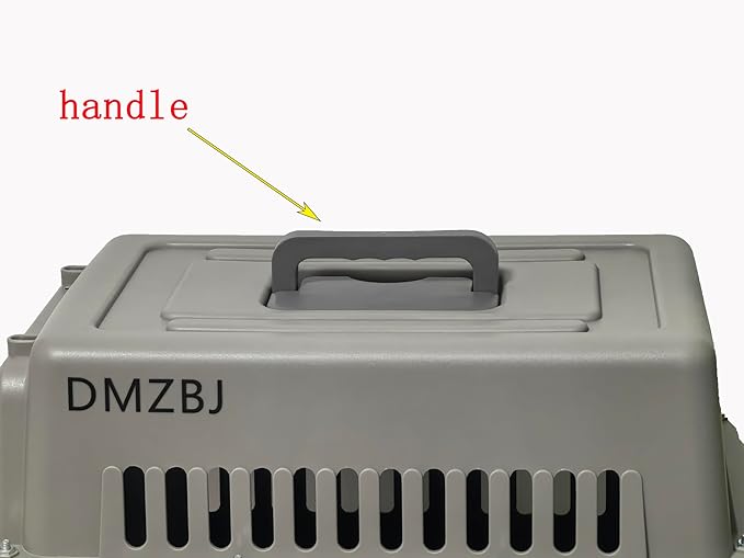 Dog Airline Kennel Pet Travel Crate, Heavy-Duty Metal Door Plastic Carrier, Portable Dog Crate with Wheels for SUV/Airplane Travel/Vet Visit, Large Medium Dog Pet Cage
