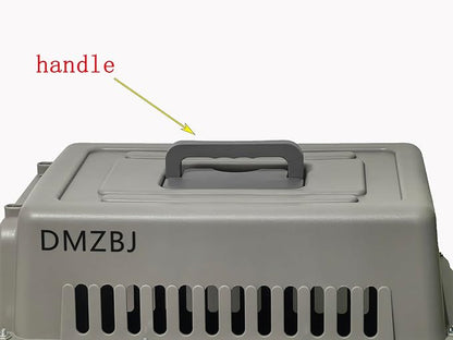 Dog Airline Kennel Pet Travel Crate, Heavy-Duty Metal Door Plastic Carrier, Portable Dog Crate with Wheels for SUV/Airplane Travel/Vet Visit, Large Medium Dog Pet Cage