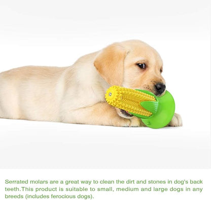 Carllg Puppy Teething Chew Toys, Dog Chew Toys - Corn Stick Tough Toys for Training and Cleaning Teeth, Squeaky Suction Cup Toothbrush Interactive Toy for Small Medium Dog
