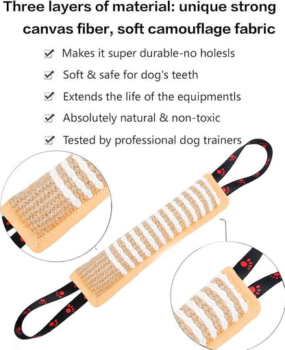 Clysoru Dog Tug Toy Tough Jute Bite Pillow Lasting Training Equipment Puppy to Large Dogs Interactive for Large and Small