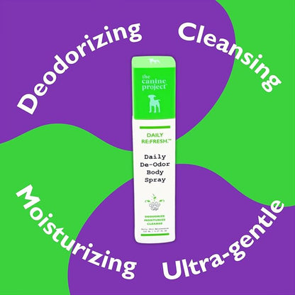 Hydrating Daily Dog Deodorant Spray – Gentle Between Bath Cleansing & Deodorizing Spray for Grooming Dry & Sensitive Skin – Extends Between Bath Time During Cold Weather