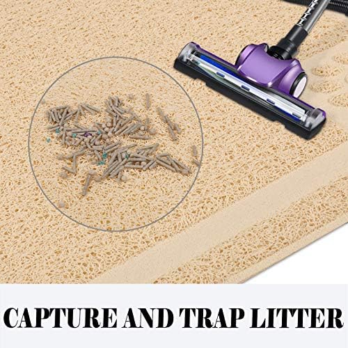 UPSKY Large Cat Litter Mat Trapper 35"×23", Waterproof, Non-Slip, Beige - Image 5