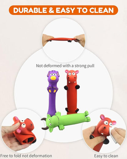 9" Squeaky Dog Toys - 3 Pack Funny Rubber Squeaky Toys, Latex Dog Chew Toys for Puppy