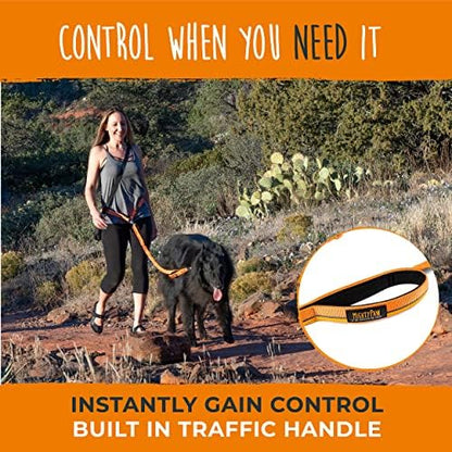 Mighty Paw Hands Free Dog Leash | Bungee Waist Leash for Dog Walking. Pet Running Hands Free Tether for Large, Medium & Small Breeds. Pet Waist Belt (36" - 48") Up to 150 lbs - Orange - Image 4