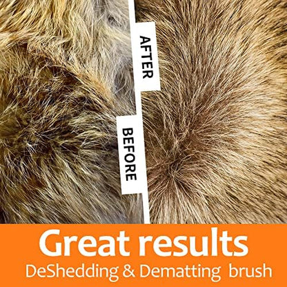 Undercoat Rake for Dogs, 2 in 1 Dematting Comb & Deshedding Tool for Long Hair Pets, Pet Hair Grooming Brush, Clear Mats and Tangles, Reduces Shedding by 95% - Image 2
