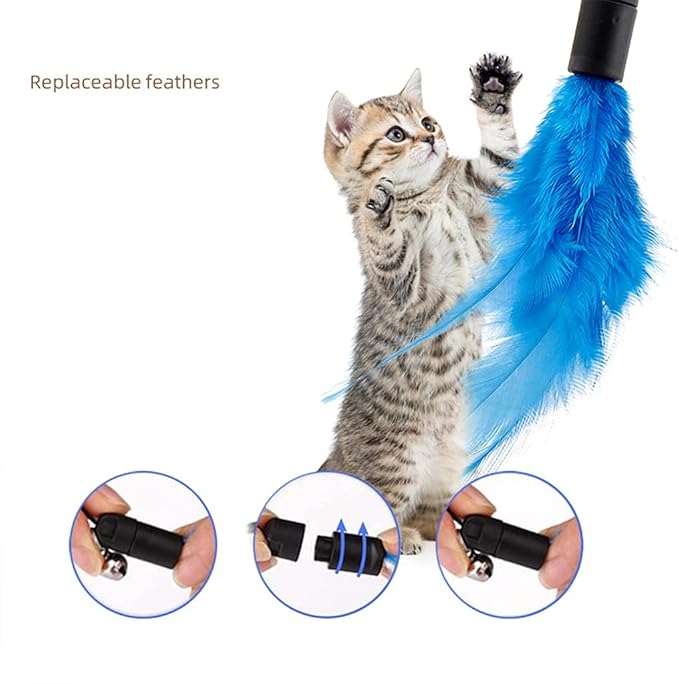 for Toys Funny Kitten Wand Relieve Boredom for Self for Play Toys Feather Hide&Seek with Electric Toys