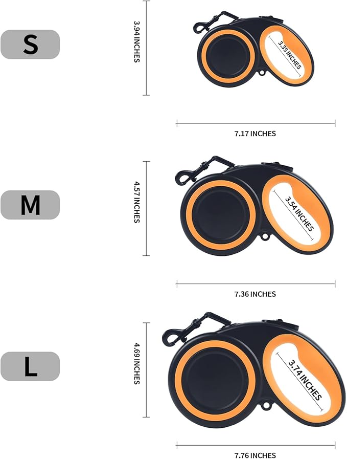 16 Ft Retractable Dog Leash, 360° Tangle-Free Heavy Duty Great Leashs for Dog up to 66lbs with Anti-Slip Handle, Dog Walking Leash for Medium 66lbs Dogs (Black,M)