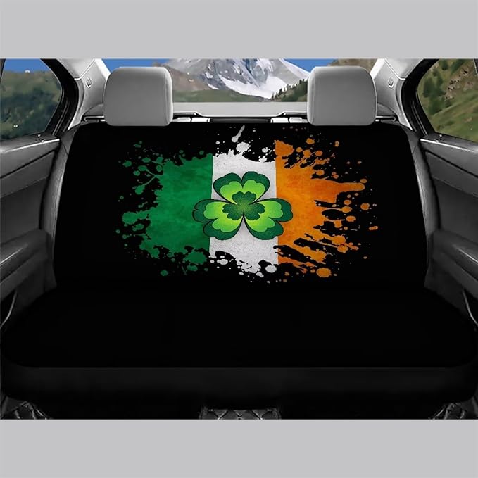 AFPANQZ Saint Patrick Leaf Car Seat Cover Rear Seats Only High Stretchy Washable Bucket Seat Cushion Protector Backseats Covers for Girls Women, Fit Most Cars, Sedan, SUV, Van