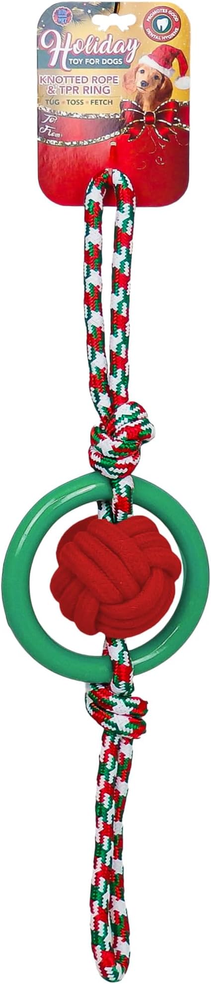 Bow Wow Pet Holiday Rope Dog Tug Toy