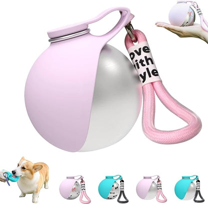 2 in 1 Portable Dog Water Bottle for Small Pet, Travel Foldable Bowl Dispenser, Outdoor Walking Collapsible Feeder, Leak-Proof Silicone Puppy Drinking Tumbler 285ml Gear Supplies