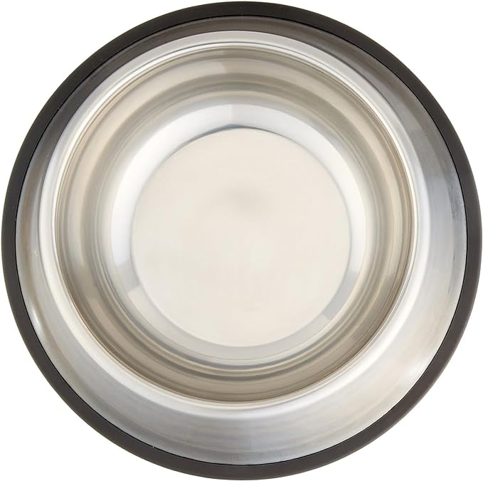 Amazon Basics Stainless Steel Non-Skid Dog Bowl, Dishwasher Safe, Rust Resistant, Single