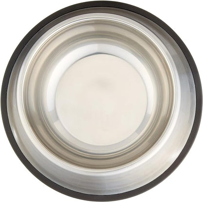 Amazon Basics Stainless Steel Non-Skid Dog Bowl, Dishwasher Safe, Rust Resistant, Single