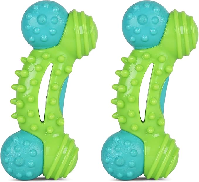Arm & Hammer for Pets Nubbies Duality Bone Dental Dog Toy| Best Chew Toy for Moderate Chewers | Helps Reduce Plaque & Tartar | Green Apple Flavor Baking Soda (Pack of 2)