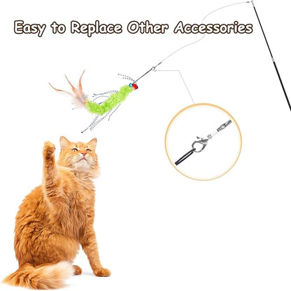 ORSDA Cat Toys, Interative Ketty Toy for Cats with Bell, Cat Feather Toy for Cats to Chase and Exercise