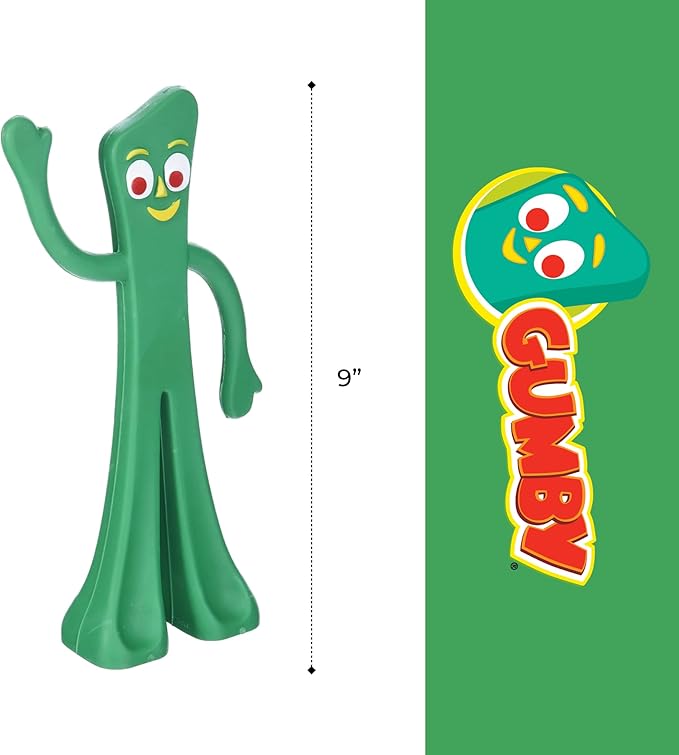 Multipet Gumby Latex Dog Toy - Squeaky Toy for All Dogs - Easy-to-Clean Dog Squeaky Toys - for Cuddling, Chewing & Playing - Cute Pet Toy (9", Green)