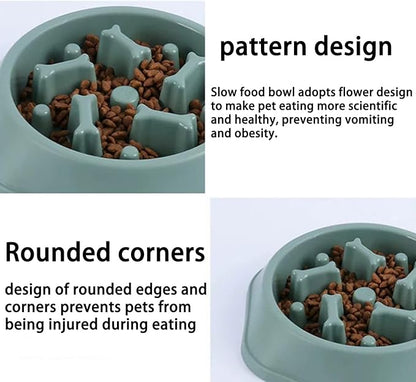 Personalized Slow Feeder Dog Bowl, Non-Slip, Customizable, 7.4 in x 2 in x 9.4 in