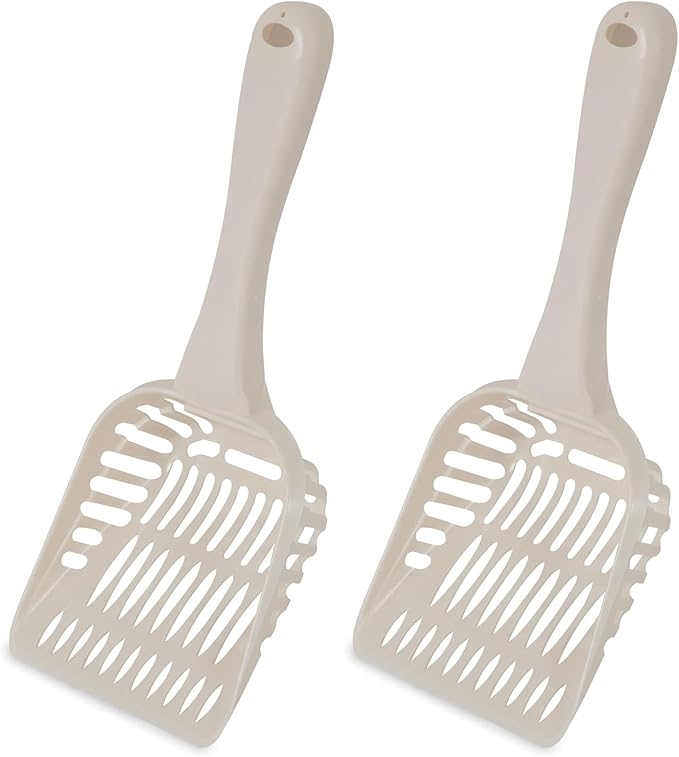 Petmate Litter Scoop for Cats,Jumbo Size,Bleached Linen,(Pack of 2)