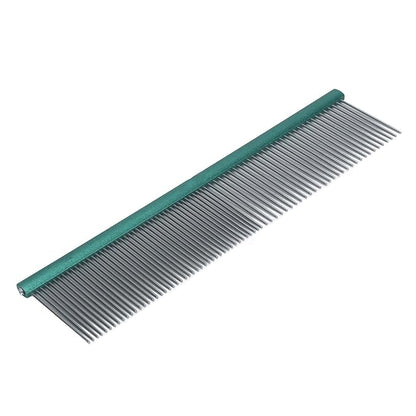 Generic Greyhound Comb for Dogs, Metal Dog Comb with Rounded Ends, Green