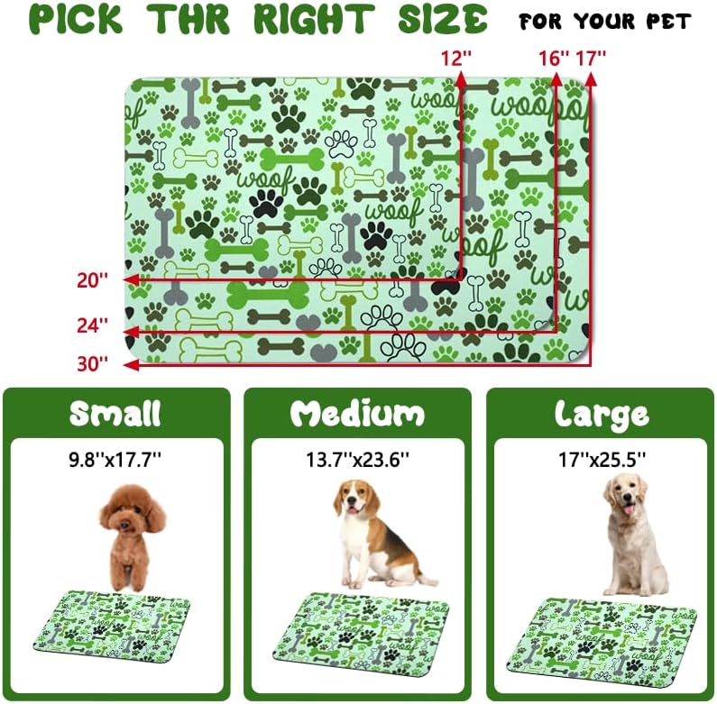 Dog Food Mats for Floors Waterproof, Pet Water Bowl Mats Pet Feeding Absorbent Placemats Green 12 * 20 inch - Image 5