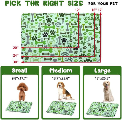Dog Food Mats for Floors Waterproof, Pet Water Bowl Mats Pet Feeding Absorbent Placemats Green 17 * 30 inch - Image 4