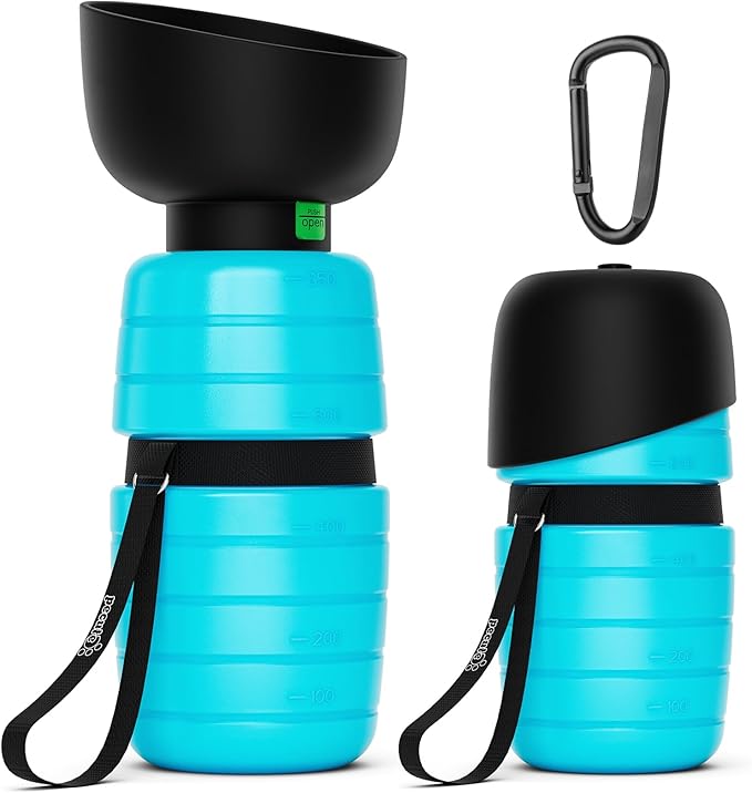 Pecute Portable Dog Water Bottle - 29oz + 7.7oz, Leakproof with Double Seal, Lightweight for Outdoor Walks & Trips