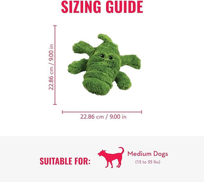 KONG Cozie Ali Alligator & SqueakAir Balls (3 Pack) - Dog Fetch & Chew Toys for Fun - Soft Toy Alligator for Indoor Play - Durable Dog Toy Balls for Outdoor Play - for Medium Dogs