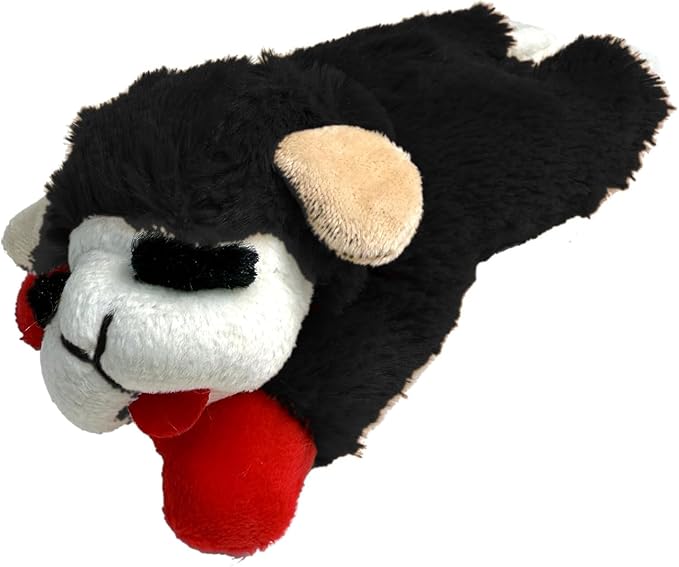 Multipet X-Small Mini Lamb Chop Black 6" | Small Lamb Chop Dog Toy | 6 Inch Small Dog Toy Lamb Chop Squeaker Toy | Officially Licensed (Black, 6")