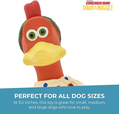 Multipet Chicken Run Ginger Latex Dog Toy - Durable Squeaky Toy for All Dogs - Easy-to-Clean Latex Squeaky Toys - for Cuddling, Chewing & Playing (9.5")