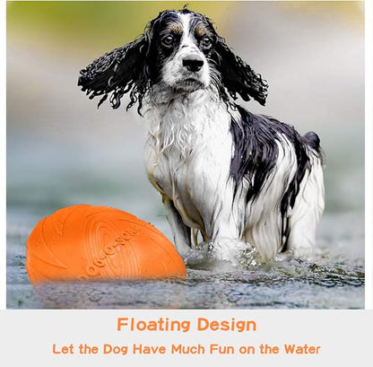 2 Pack Dog Flying Discs 8.7inches Durable Pet Interactive Toys Soft Rubber for Medium Large Breeds Training Outdoor Flight Orange