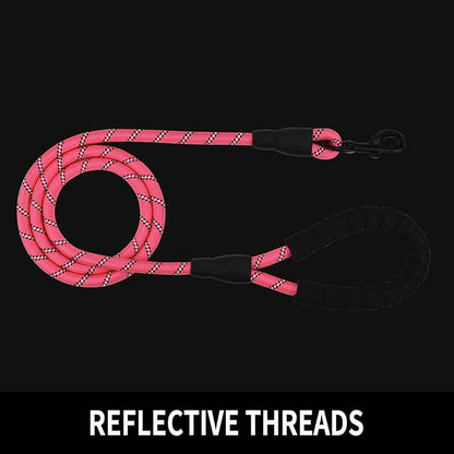 5/6 FT Strong Pet Dog Leash with Soft Padded Handle,Highly Reflective Rope for Night Walking,360-Degree Rotating Metal Buckle Without Tangles,Suitable for Small,Medium and Large Dogs.(6ft)