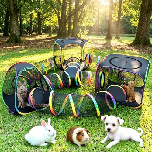 CypherX Outdoor Cat Enclosure, Portable Cat Tent with Tunnel Popup Catio by CypherX