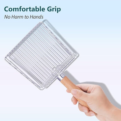 Cat Litter Scoop, Premium Kitty Shovel with Hook and Hole, Metal Sifter Scooper Stainless Steel for Easy Cleaning, Durable and Heavy Duty, Odor-Free for Litter Box