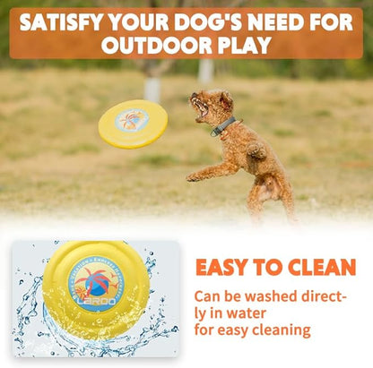 LaRoo Dog Flying Disc,Flying Plate 24cm Bite Resistant Floating Interactive Tossing Toys,Chew Toy for Training Summer Party Outdoor Playing Puppy Medium Large Dogs Birthday