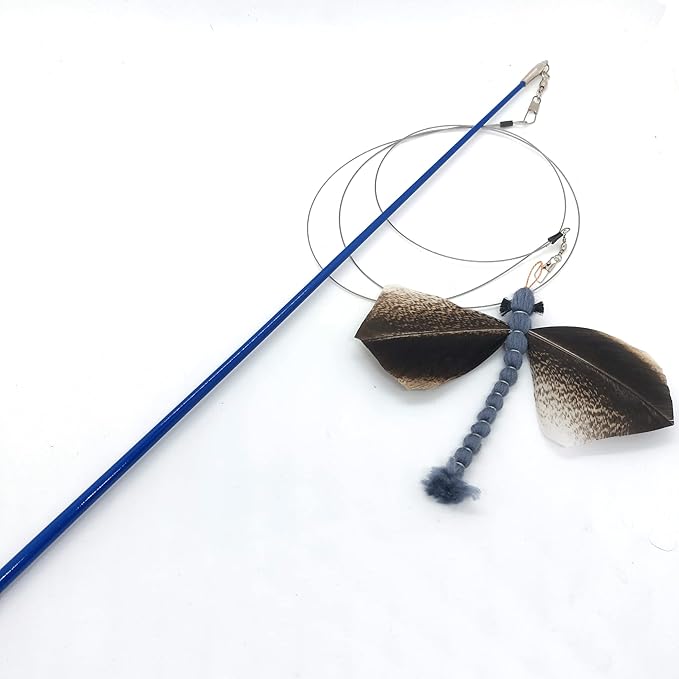 Cat Toy Teaser Wand - Feather Dragonfly Katfly® Teaser and Wand