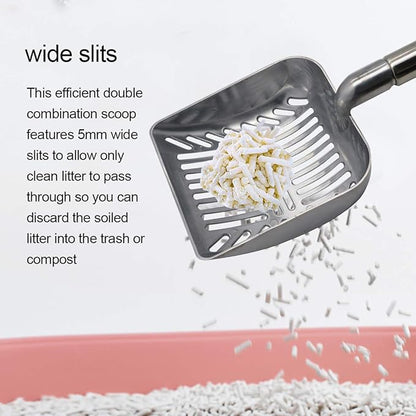 TOYPOPOR Stainless Steel Cat Litter Scoop 23 inches Telescoping Litter Scoop with Long Handle Perfect Scooper for Cats and Dogs