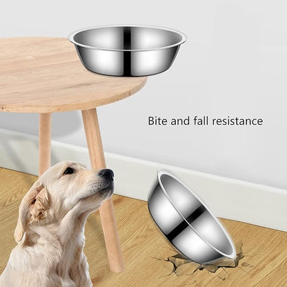 Dog Bowl Large Capacity Dog Bowl Stainless Steel Pet Feeding Bowl Cat and Dog Food Drinking Bowl Metal Feeding Bowl