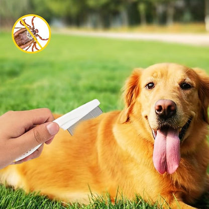 Pet Hair Comb, Multifunctional Pet Grooming Brush Pet Hair Comb Tear Stain Removal (Yellow)