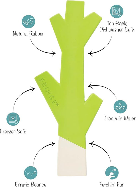 Fringe Studio Stick with ME Lime/White Rubber Dog Toy, Pet Shop Collection (518034)