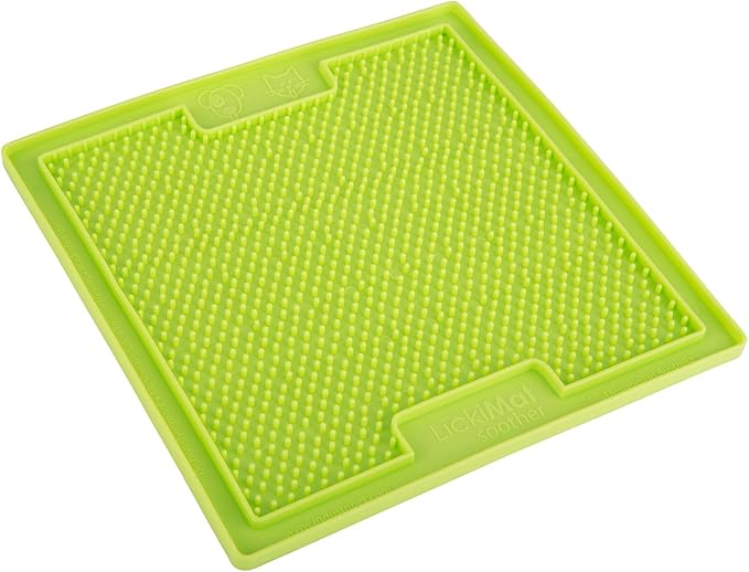 LickiMat Classic Soother Slow Feeder for Dogs Lick Mat Boredom Anxiety Reducer Perfect for Food Treats Yogurt Liquid Food Peanut Butter Fun Alternative to a Slow Feed Dog Bowl, Green