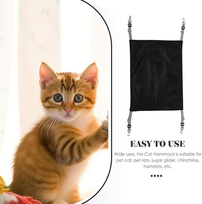 Homoyoyo Cat Hanging Bed Hammock Washable Soft Black Large Cat Cage Mat Suitable for Indoor and Outdoor Pets