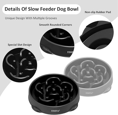 4 Cups Slow Feeder Dog Bowls Large Breed, Anti-Choking Pet Supplies, Maze Dog Food Bowl, Puzzle Feeder That Slow Down Eating 2PCS