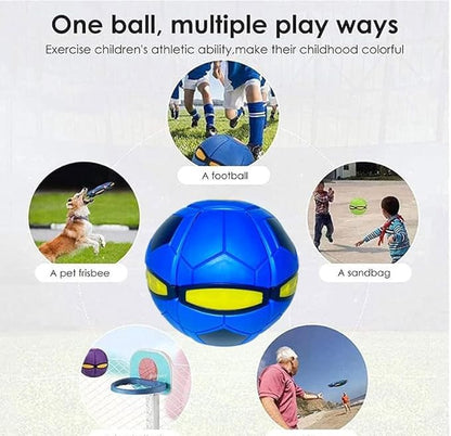 The Doggy Disc Ball for Medium Large Dogs, Portable Creative Flying Saucer Ball Stomp UFO Magic Balls, Decompression Pop Up Dog Toys Balls for Outdoor Sports Gifts (Football Red)