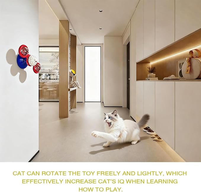 Interactive Cat Toys & Treat Dispenser with Catnip Ball - Chew, Scratch, Rub & Teeth Grooming Toys for Indoor Cats, BPA-Free, Sturdy TPR(Yellow)
