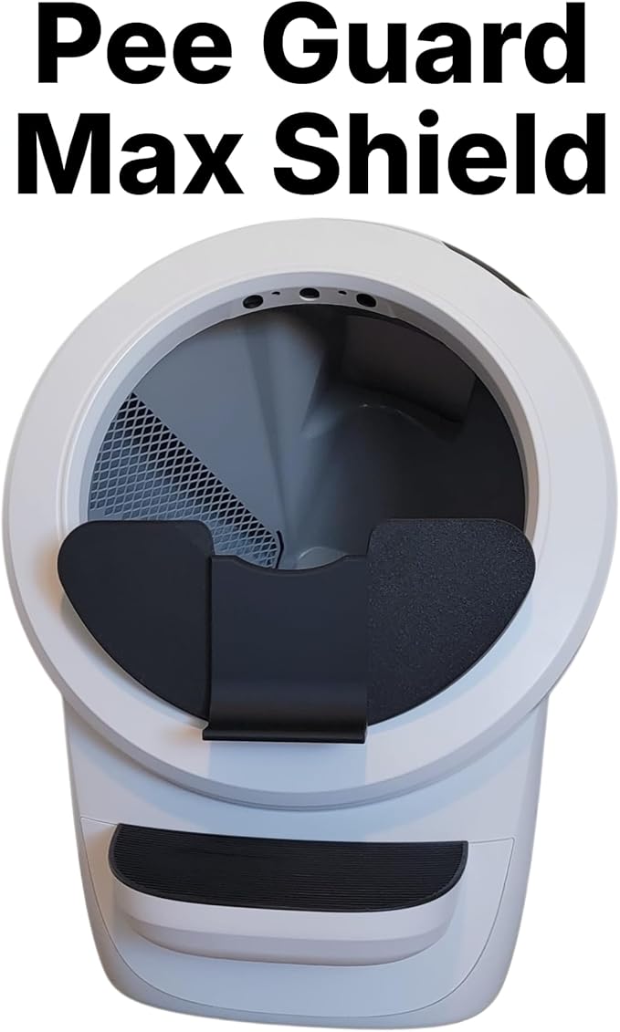 Pee Guard Max Shield Step for Litter-Robot 4 : Anti-Flicking, One-Piece Design (Black Pee Guard Shield)